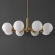 preview thumbnail 7 of 5, SAFAVIEH Lighting Prosie 8 Light 32" Chandelier - 32" x 32" x 19-49"- W/D/H