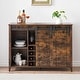 preview thumbnail 6 of 19, Farmhouse 47'' Wine Bar Cabinet Buffet Sideboard Cabinet with 16 Bottle Wine Rack - 15.7"D x 47.2"W x 34.61"H Brown
