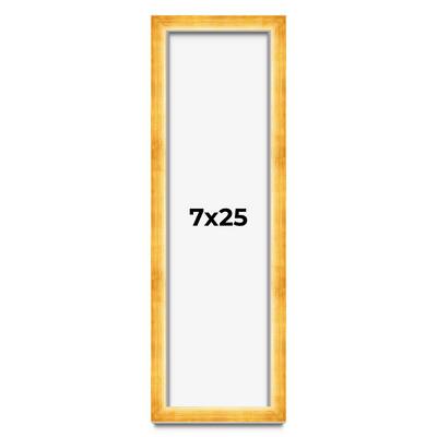 7x25 Shadow Box Frame Gold | 1.625 Inches Deep Real Wood Traditional
