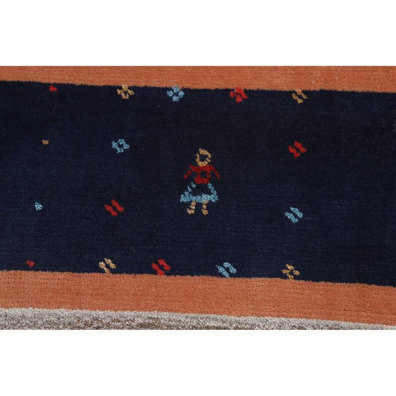 Hand Knotted Oriental 100% Wool Carpet Tribal Tribal Greys & Charcoal Gabbeh Area Rug - 10' 1'' X 8' 5''