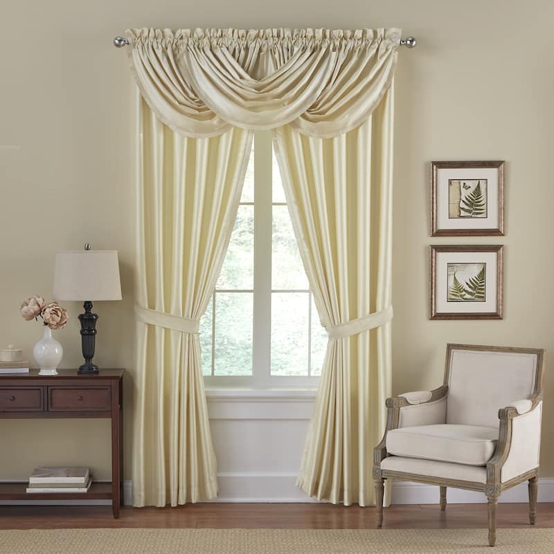 Elrene Versailles Faux Silk Waterfall Window Valance - 52" w x 36" l