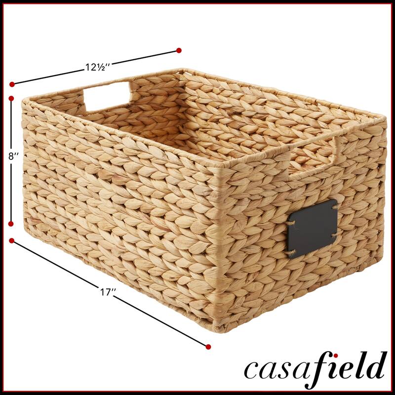 Water Hyacinth Pantry Storage Basket Organizer Bins