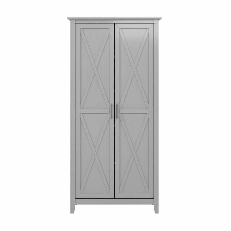 Key West Tall Storage Cabinet with Doors and Shelves by Bush Furniture