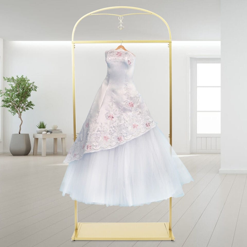 Freestanding Gold Metal Garment Rack