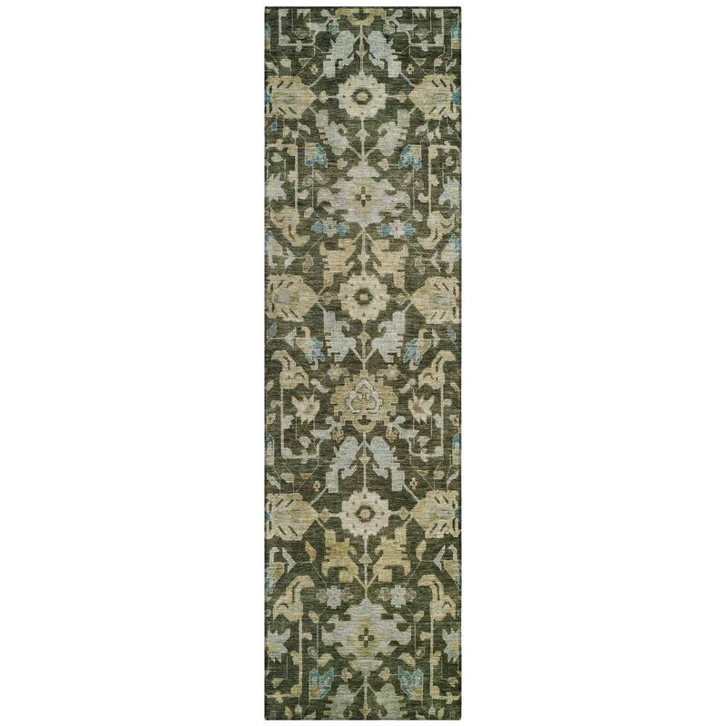 Machine Washable Indoor/ Outdoor Casual Traditional Chantille Rug