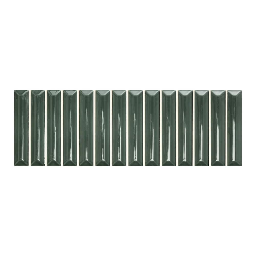 Hashi 4" x 12 Fluted Kit Kat Glossy Italian Wall Tile