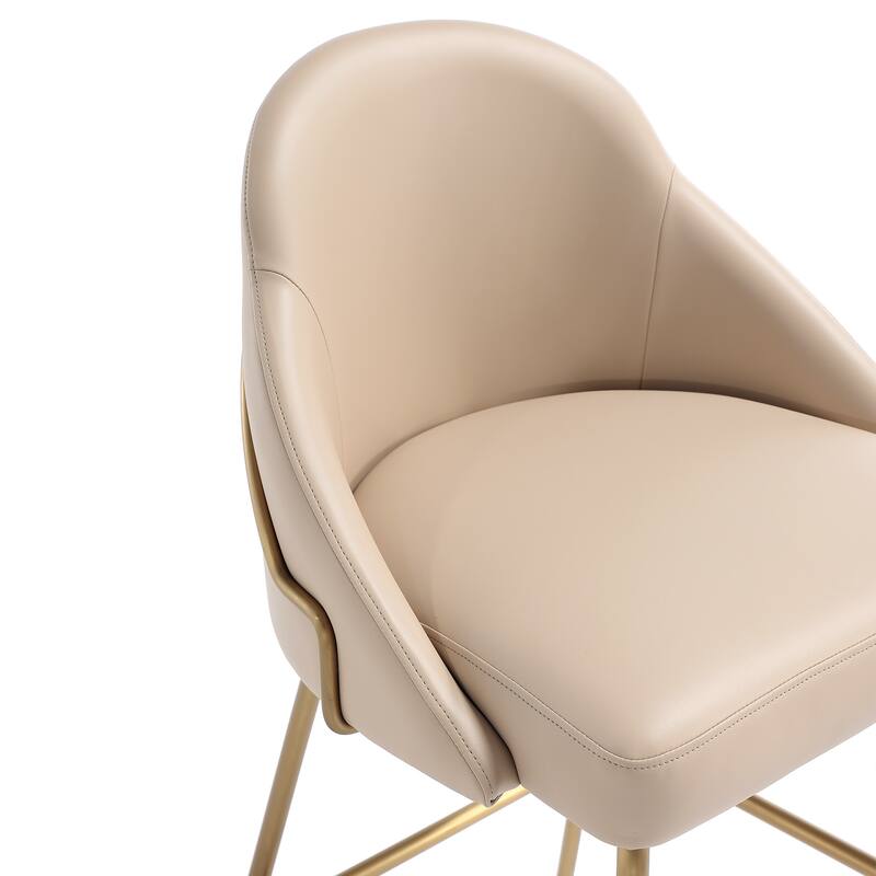 Manhattan Comfort Gracie Leatherette Counter Bar Stoool with Steel Legs