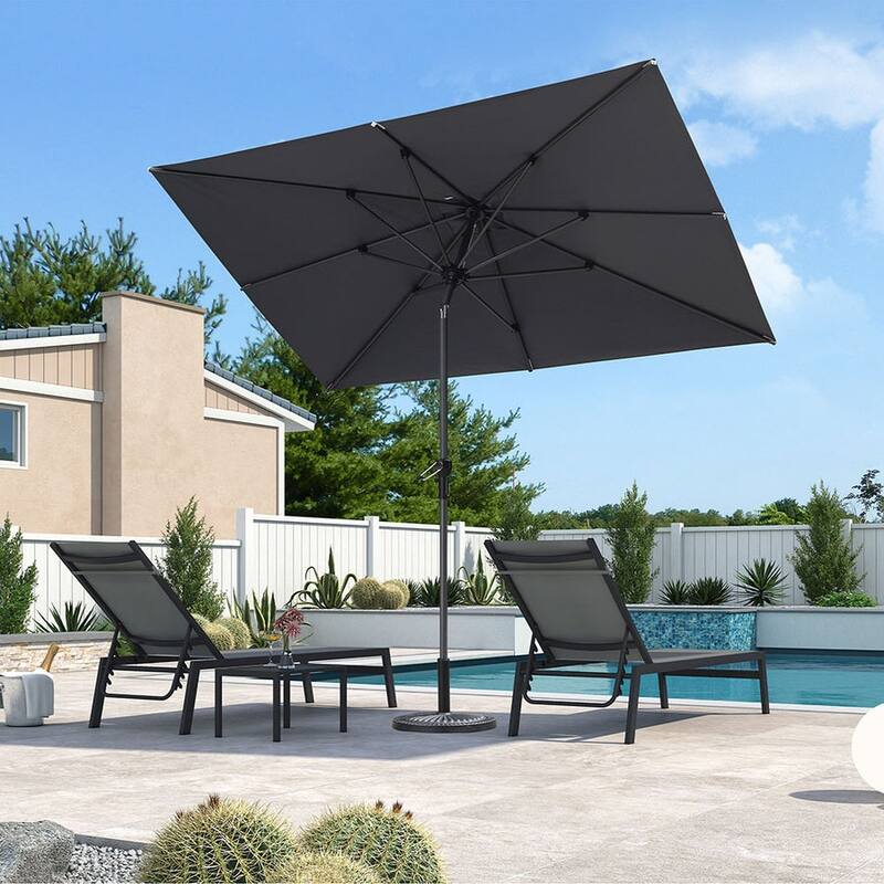 PURPLE LEAF Heavy-duty Crank and Tilt Table Umbrella Outdoor Patio Market Umbrella