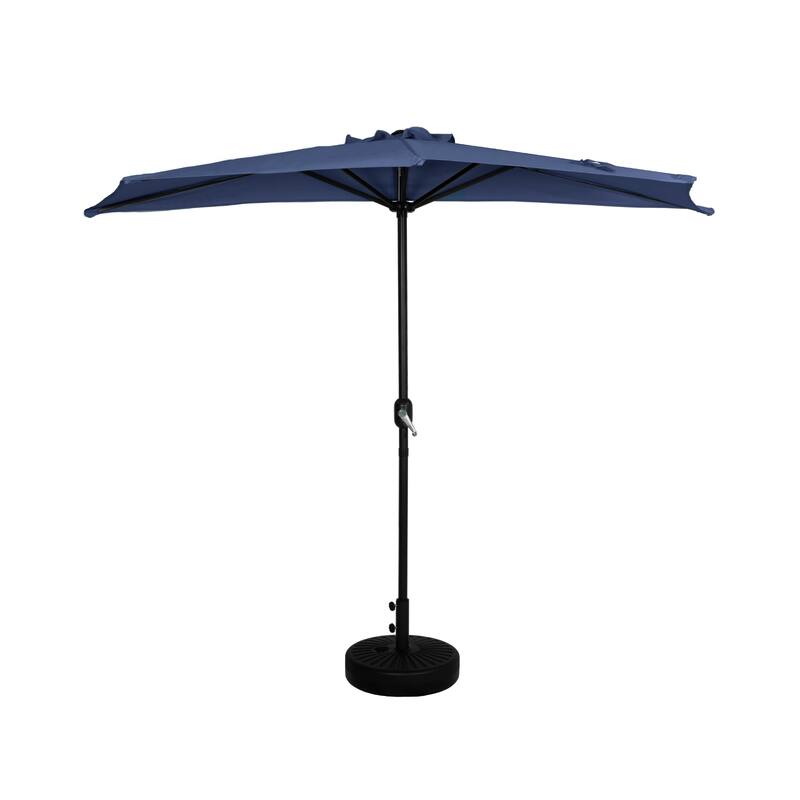 Soomer 9-Ft Half Umbrella with Fillable Black Base - Navy Blue
