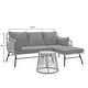 preview thumbnail 35 of 52, EROMMY 3-Piece Patio Conversation Set with Glass Table & 2 Armchairs, Seat Cushions