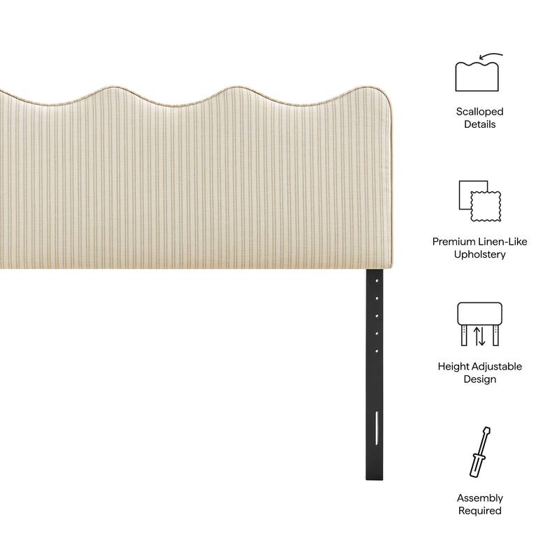 Athena Striped Fabric Upholstered Headboard