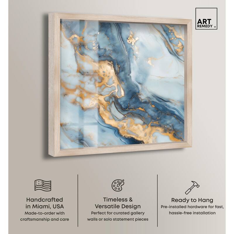 Golden Cloud Marble Shadowbox by Art Remedy