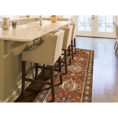 Fine Vintage Distressed Nargess Rust/Ivory Runner - 3'3" x 9'2"