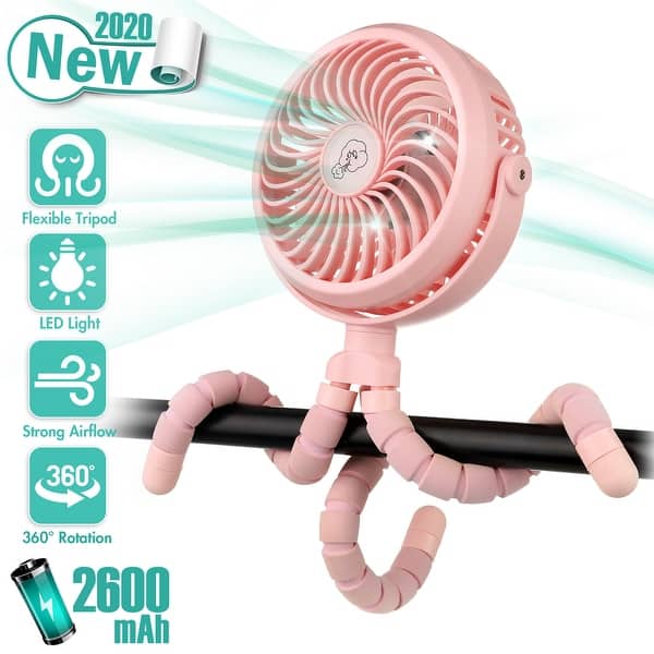 Battery Operated Stroller Fan Flexible Tripod Clip Fan with 3 Speeds