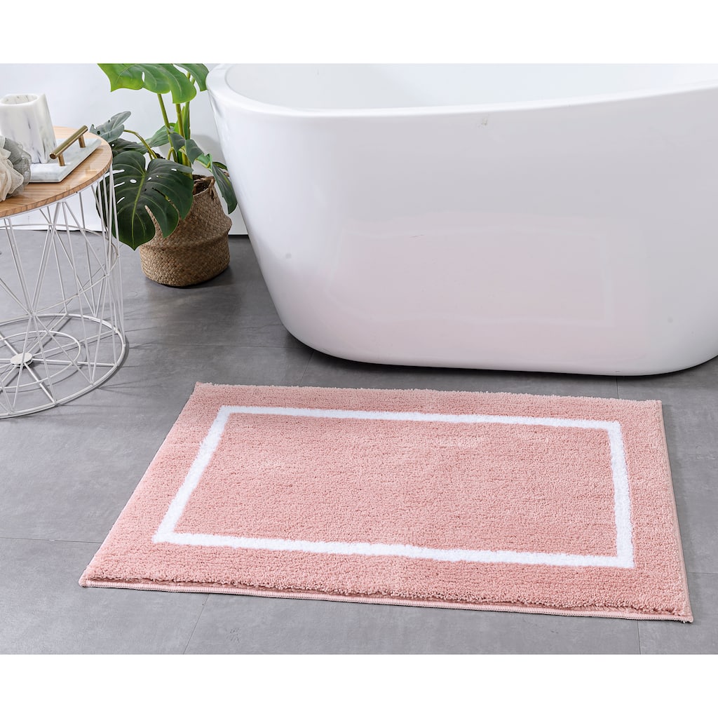 Anti Slip Bath Mat 21x 34 Soft Microfibre Polyester, Highly Absorbent, Machine Washable Bathroom Rug.