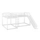 preview thumbnail 11 of 13, Stylish Full and Twin Size L-Shaped Bunk Bed with Slide and Short Ladder, 4 Beds in 1, Sturdy Frame, White