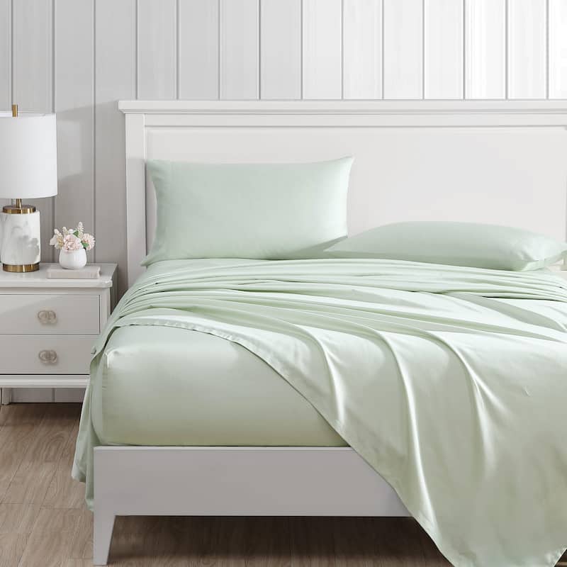 Laura Ashley T800 Cotton Sateen Solid Sheet Set