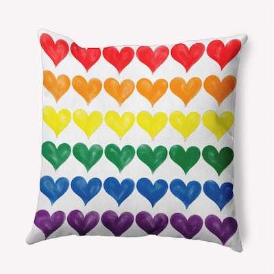 Pride Hearts Valentine's Day Decorative Indoor/Outdoor Pillow