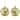 2 Golden Glittered Holly Berries Christmas Glass Ball Ornaments 4"