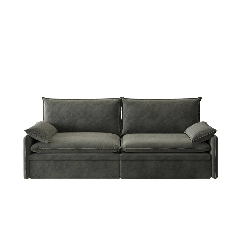 Convertible Sleeper Sofa Bed with Storage and USB Port Modern Chenille Fabric for Versatile Living Spaces