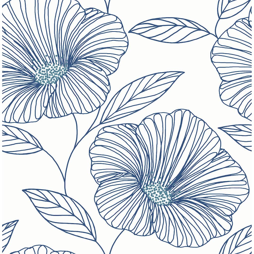 A-Street Prints Mythic Blue Floral Wallpaper