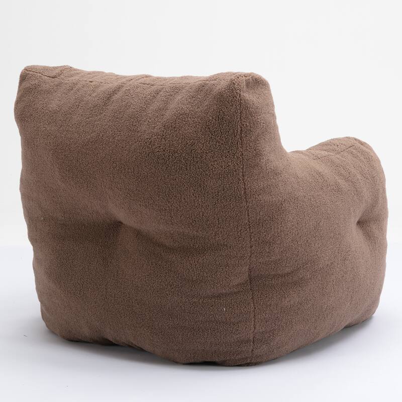 Tufted Deep Seat Bean Bag Chair, High-Density Foam Filler Lazy Floor Sofa, Single Sofa Chair with Curved Armrests