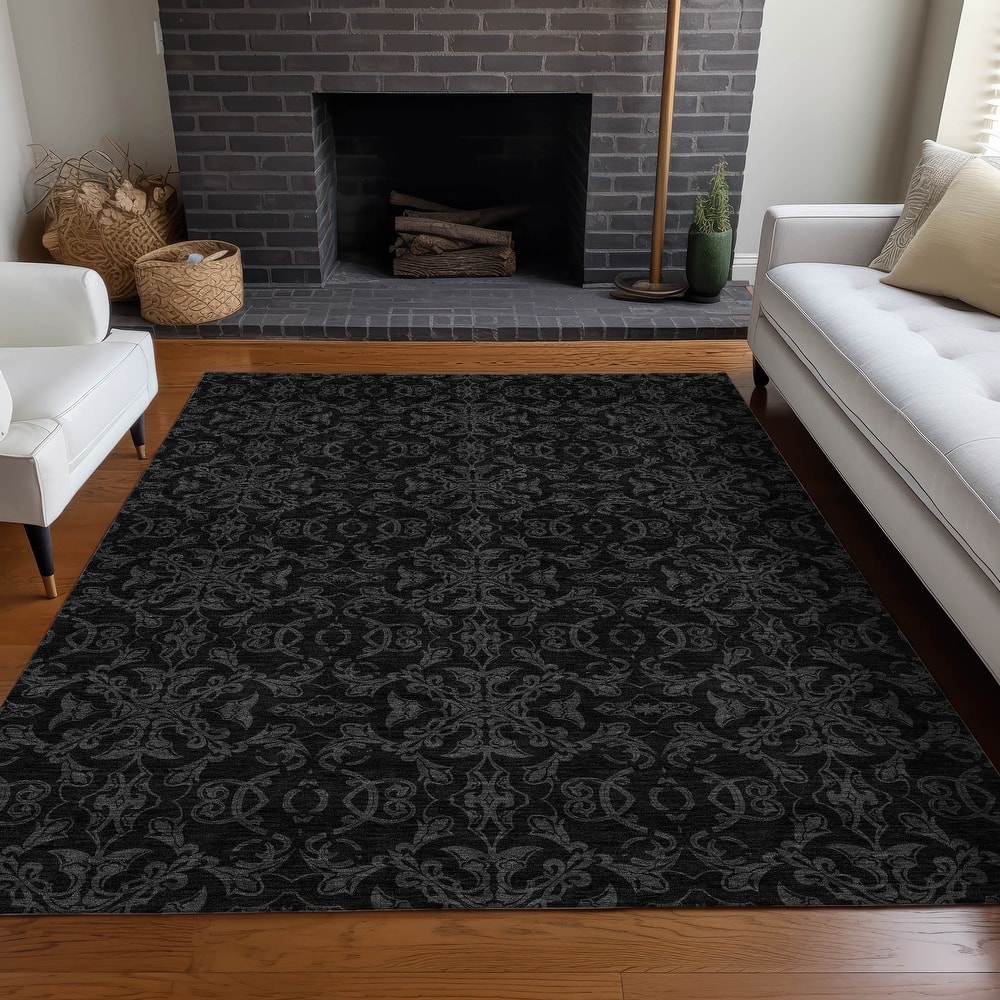 Premium Washable Super Soft Dark Traditional Mayfield Rug