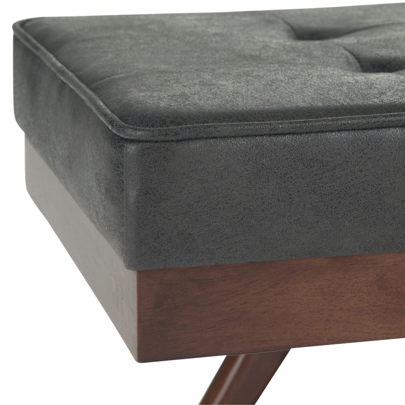 WYNDENHALL Keenan 48 inch Wide Mid Century Modern Rectangle Ottoman Bench