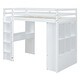 preview thumbnail 5 of 34, Twin Size Solid Wood Loft Bed with Shelves & LED Light