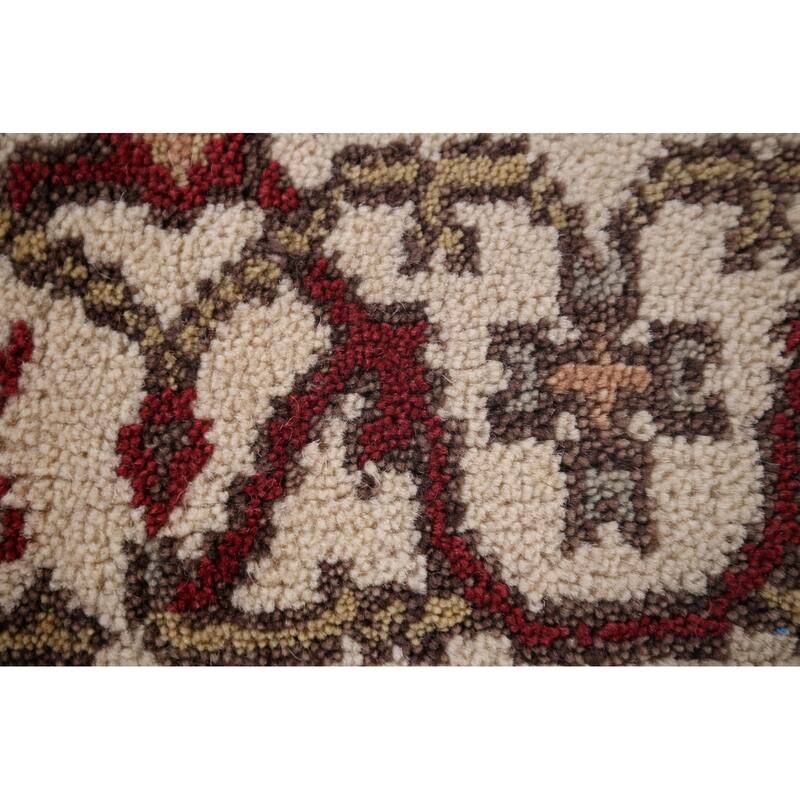 Red & Ivory Oushak Indian Accent Rug Hand-Knotted Wool Carpet - 2'11"x 4'9"