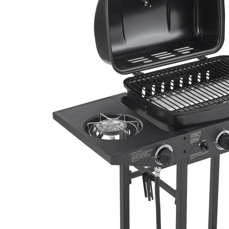 GDF Studio - Ridgewell Outdoor Propane Gas Grill with Side Burner