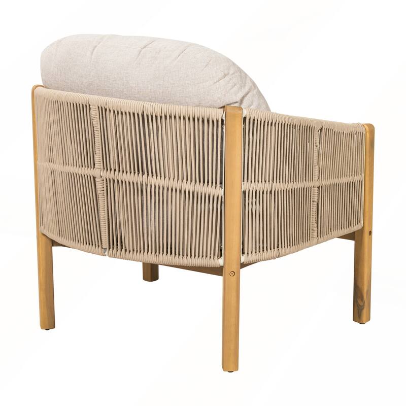 Outdoor Wood Club Chair with Cushion