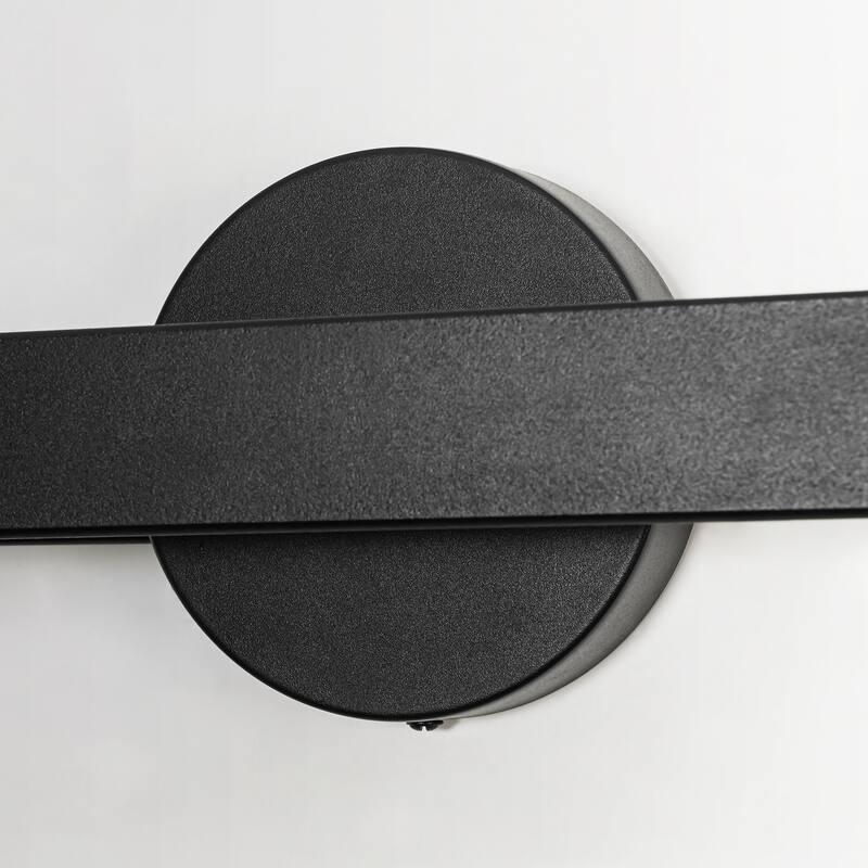 18.3" Modern Black Outdoor Wall Light - 8W 3000K Warm Light, IP54 Waterproof Linear Fixture for Patio & Porch