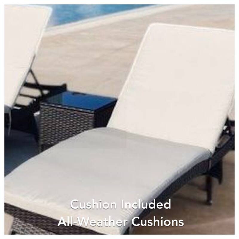 Polo Brown 3-Piece Wicker Chaise Lounge Set with Beige Cushions