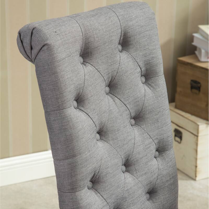 Solid Wood Tufted Parsons Dining Chair for Dining Room, Set of 2