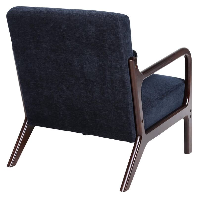 Armchair Solid Wood Frame Accent Chair with Detachable Lumbar Pillow Living Room Chairs