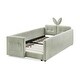 preview thumbnail 24 of 53, Twin Size Upholstered Platform Bed with Headboard,Montessori Bed Frame for Toddlers,Floor Bed