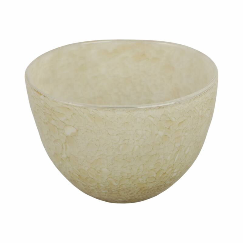 Glass Decorative Bowl Modern Glam Textured Sleek Curved Design - 9" x 9" x 6"