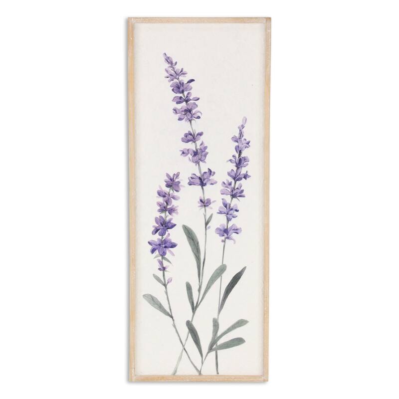 Lyulia Multicolor Wood Vertical Left Flowering Lavender Bouquet Wall Panel - Multi