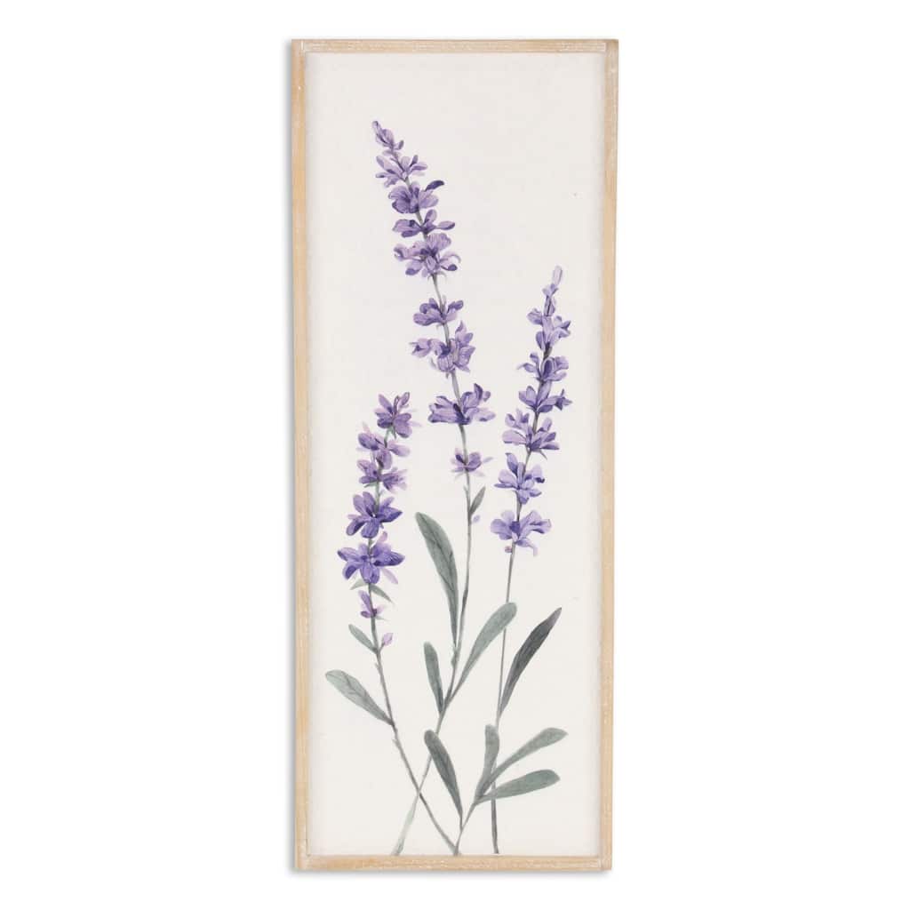 Lyulia Multicolor Wood Vertical Left Flowering Lavender Bouquet Wall Panel