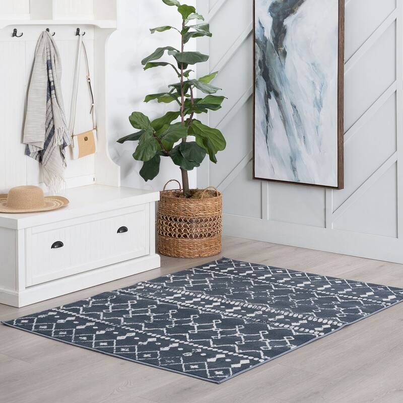 Linx Farmhouse Geometric Indoor Area Rug