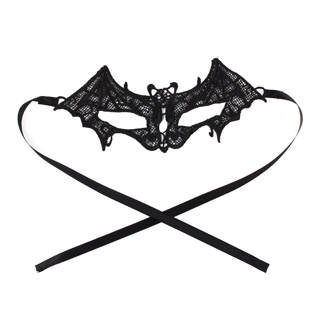 Bat Shaped Womens Adult Black Lace Halloween Costume Eye Mask