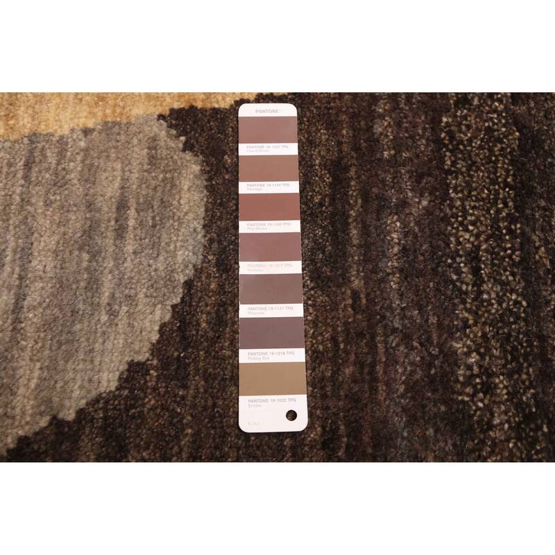 ECARPETGALLERY Hand-knotted Peshawar Ziegler Dark Brown Wool Rug - 5'1 x 6'9