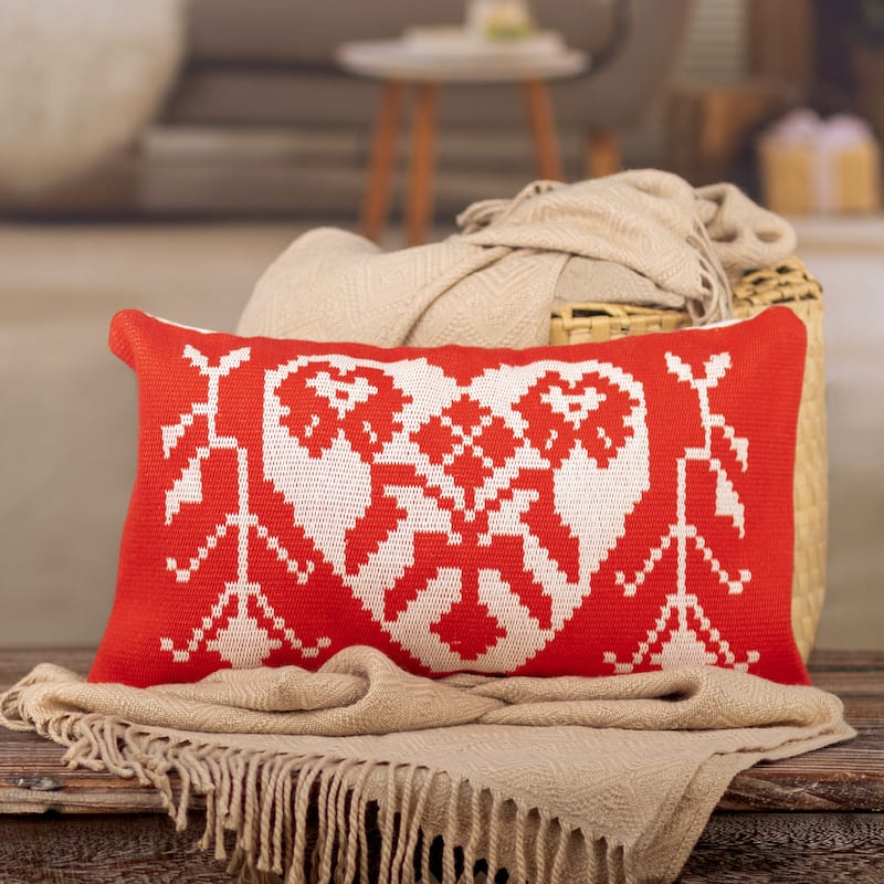 Novica Handmade Free Heart Cotton Blend Cushion Cover
