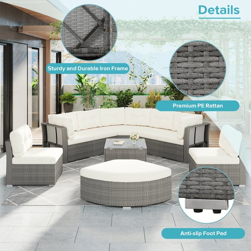 Outdoor Furniture Daybed Rattan Sectional Furniture Set