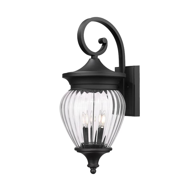 Z-Lite 5016B Davina 4 Light 28" Tall Marine Grade Outdoor Wall Sconce - Black