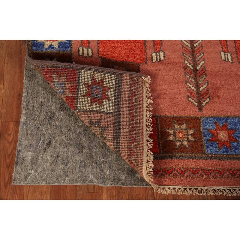 Tribal Kazak Indian Runner Rug Hand-Knotted Wool Carpet - 3'11"x 9'10"