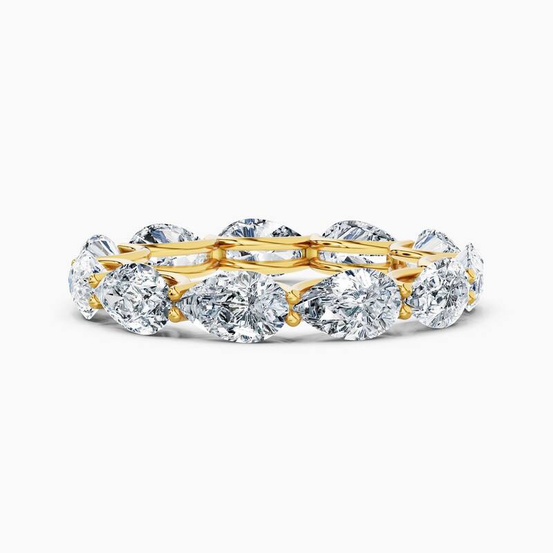 Auriya 14k Gold Pear East-West Lab Grown Diamond Eternity Band 1.70 - 6.75 ct. tw. (F-G, VS) - 5.50 ct. wt. - 4.5 - Yellow