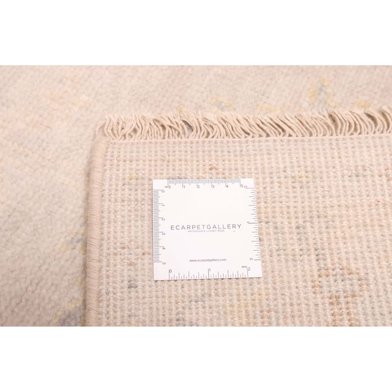 ECARPETGALLERY Hand-knotted Modern Oushak Light Grey Wool Rug - 6'0 x 8'10