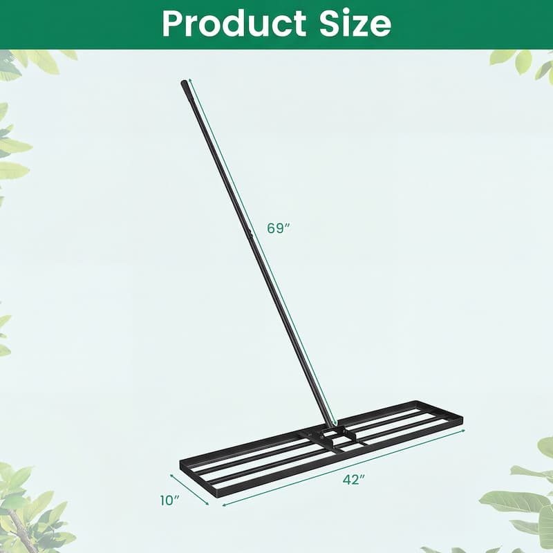Costway Lawn Leveling Rake 42" x 10" Heavy Duty Level Lawn Tool for - See Details